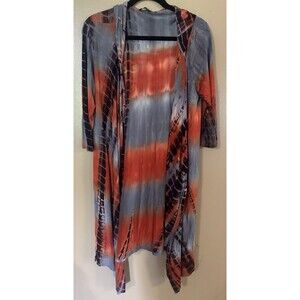 Coin 1804 Large Long Hooded Tie Dye Cardigan
